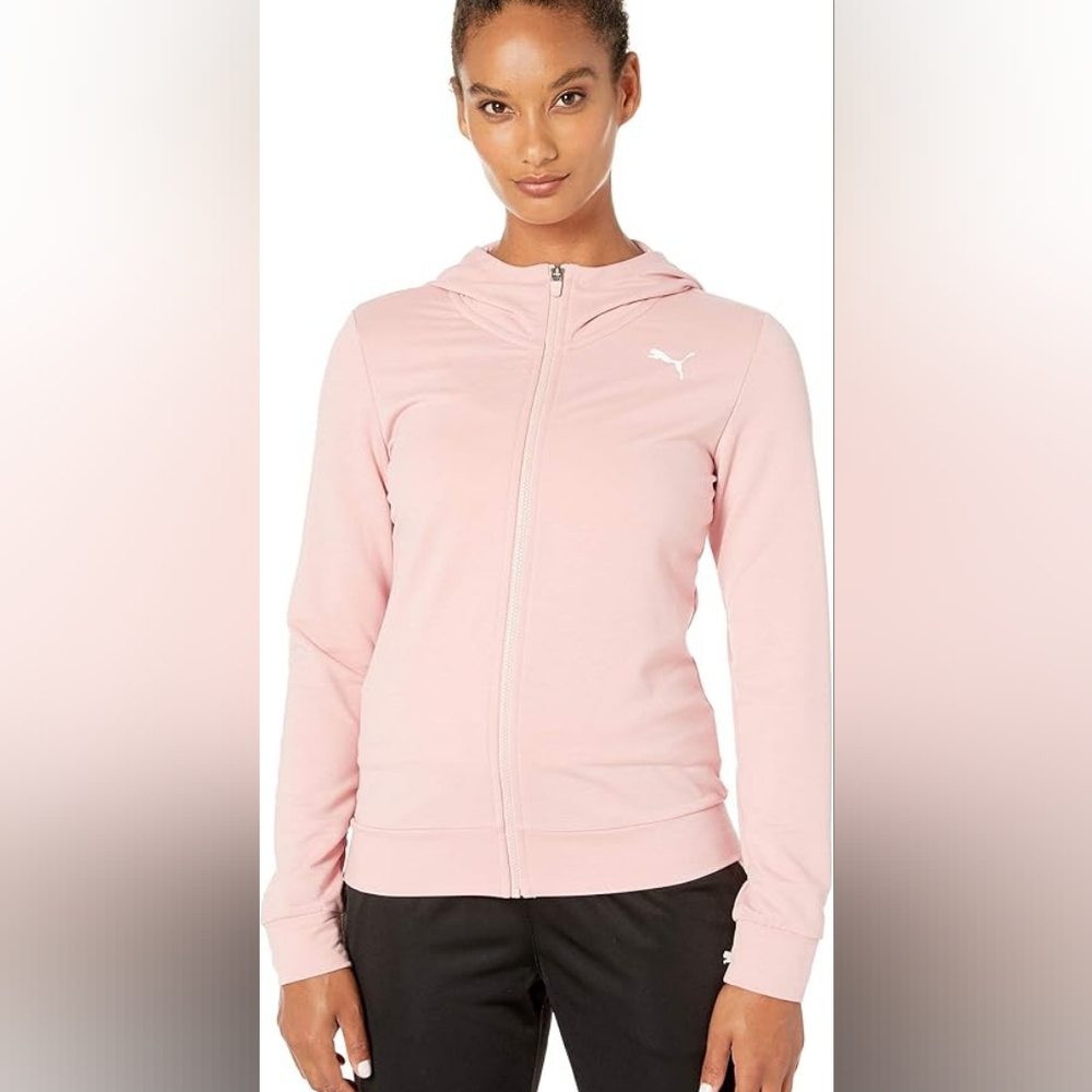 Puma  Soft Pink Full Zip-Up Hoodie